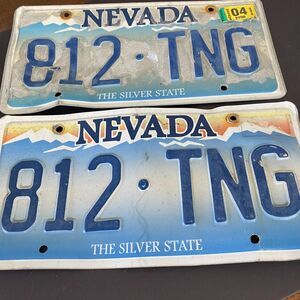 US The Silver State of Nevada #812TNG Motor Vehicles License Plate Matching Pair